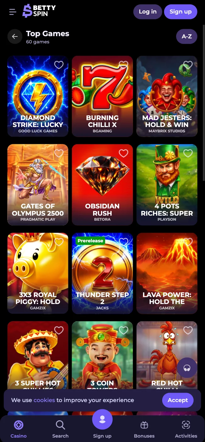 Download the BettySpin casino App